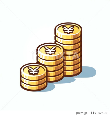 コインが積み重なっているイラスト 115132320