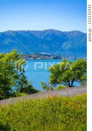 【びわ湖風景】琵琶湖大橋からのマリンブルーの眺め 【びわ湖風景】琵琶湖大橋からのマリンブルーの眺め 115132432