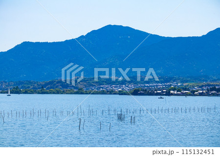 【びわ湖風景】琵琶湖大橋からのマリンブルーの眺め 【びわ湖風景】琵琶湖大橋からのマリンブルーの眺め 115132451