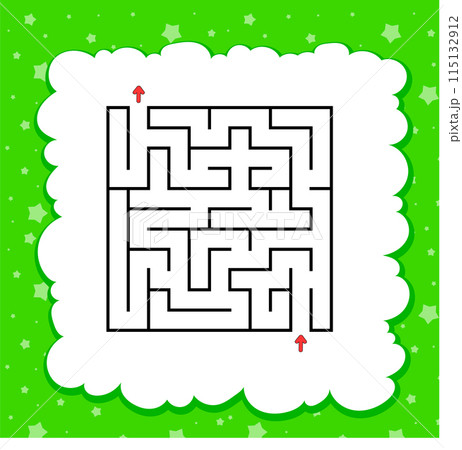Abstract square maze. Game for kids. Puzzle for children. Labyrinth conundrum. Find the right path. Vector illustration. 115132912