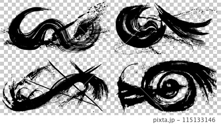 Nami splash handwriting brush illustration Nami splash handwriting brush illustration 115133146