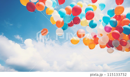 Celestial Celebration: Balloons Adrift in the Sky 115133732