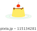 お皿に乗ったプリン 115134281