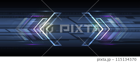 Abstract Artificial intelligence. Cloud computing. Machine learning. Technology web background. Virtual concept futuristic background. Vector art. 115134370