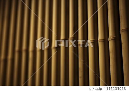 bamboo texture background for interior or exterior design. Neural network AI generated art 115135938