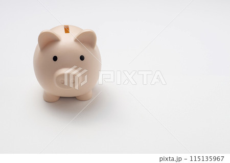 白背景と豚の貯金箱 白背景と豚の貯金箱 115135967