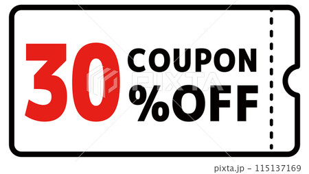 シンプルな30％OFFクーポン素材 115137169