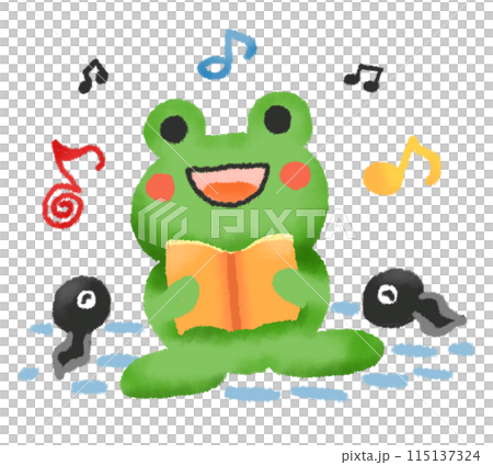 青蛙和蝌蚪快樂地唱歌 115137324