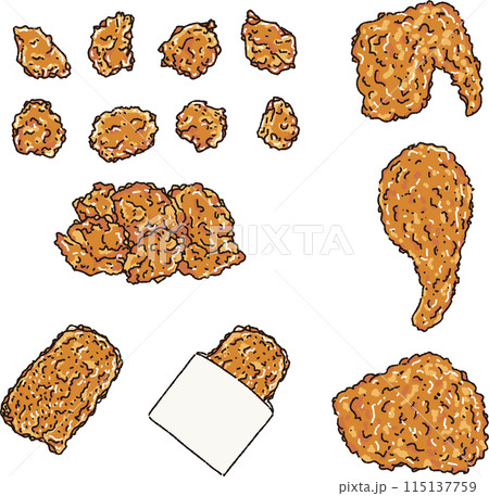 からあげのイラストセット 115137759