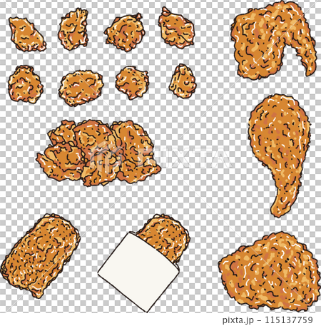 炸雞塊插圖集 炸雞塊插圖集 115137759