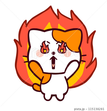 気合に満ち溢れているコミカルなネコ 115138281