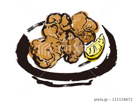 唐揚げの手書き和風イラスト 115138672