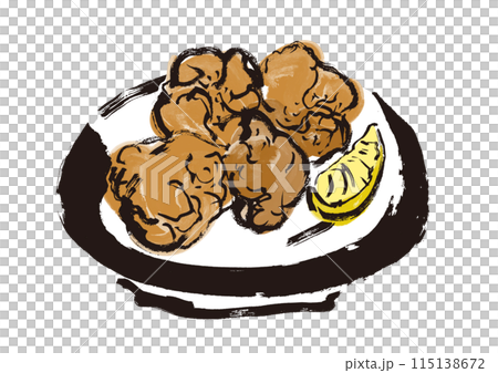 唐揚げの手書き和風イラスト 115138672