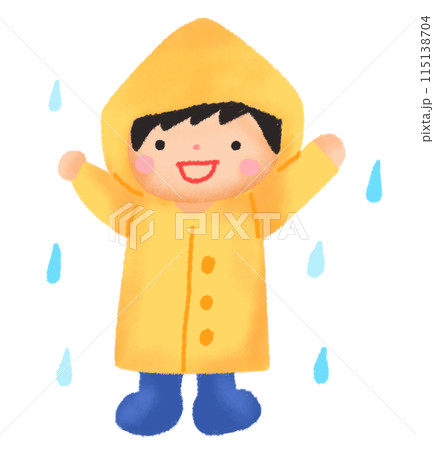 黄色いレインコートを着た男の子 黄色いレインコートを着た男の子 115138704
