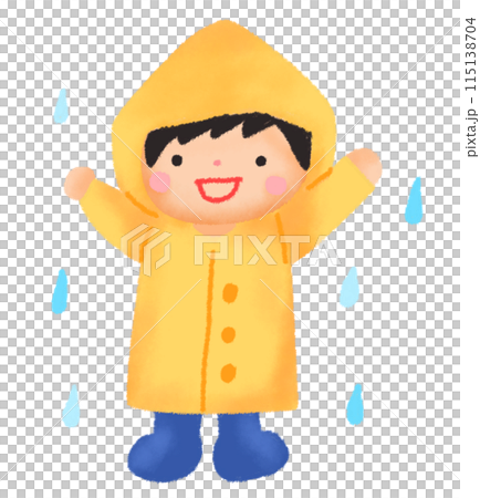 黄色いレインコートを着た男の子 黄色いレインコートを着た男の子 115138704