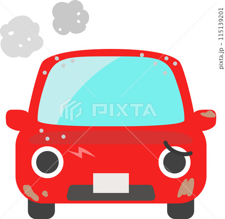 汚れた赤い自動車のキャラクター 汚れた赤い自動車のキャラクター 115139201