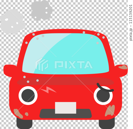 汚れた赤い自動車のキャラクター 汚れた赤い自動車のキャラクター 115139201