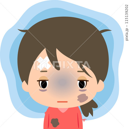 ボロボロで暗い表情の女性 115139202