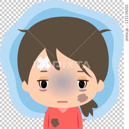 ボロボロで暗い表情の女性 115139202