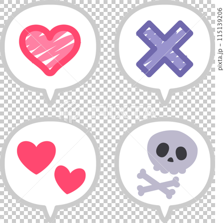 Illustration set of speech bubbles expressing likes and dislikes 115139206
