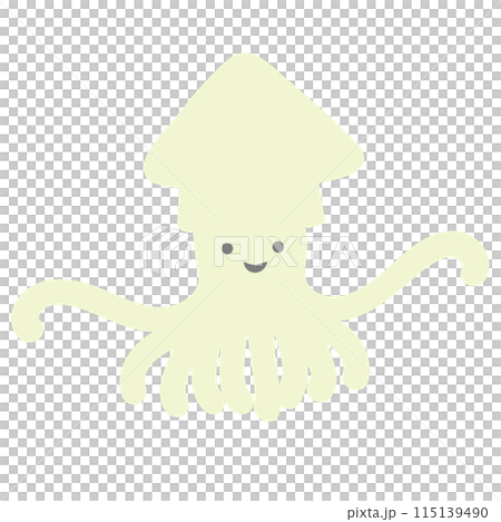 淡い色のかわいいイカのイラスト 淡い色のかわいいイカのイラスト 115139490