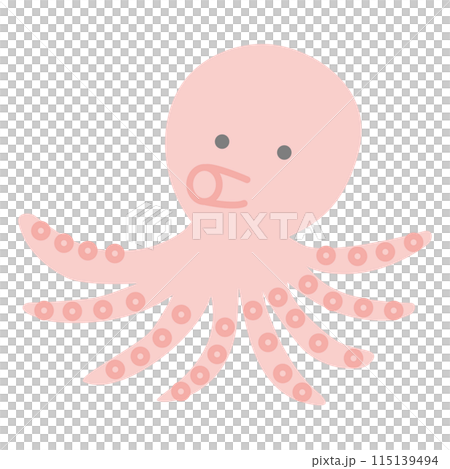 Light colored cute octopus illustration 115139494