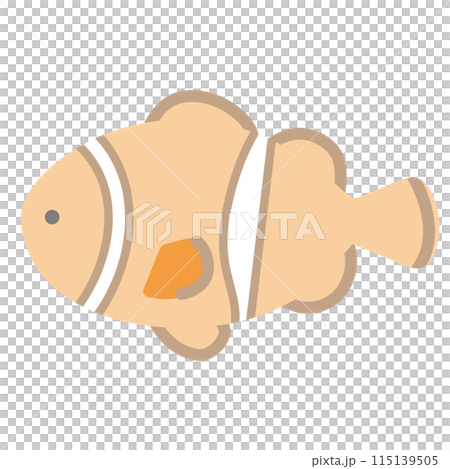 淡い色のかわいいクマノミのイラスト 115139505