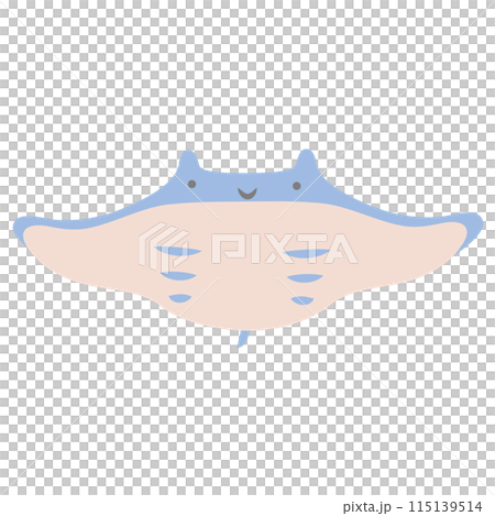 淡い色のかわいいマンタのイラスト 淡い色のかわいいマンタのイラスト 115139514