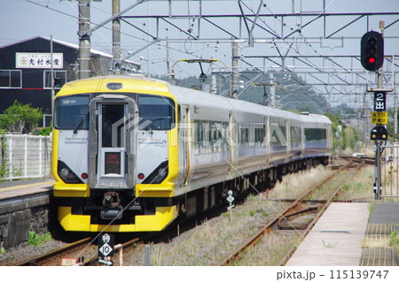 外房線 257系特急わかしお号 大原駅 115139747
