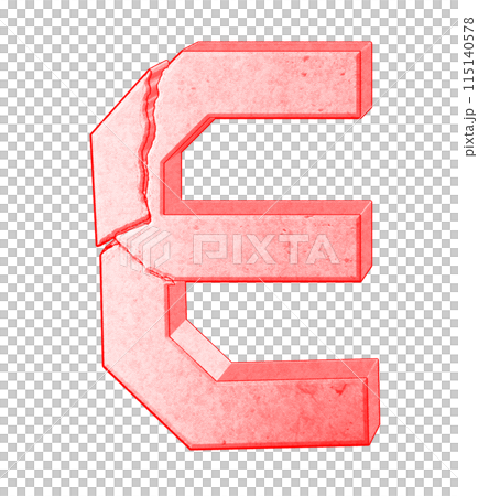 3D rendered illustration. Newspaper style letter on white background. Stony broken font. 115140578