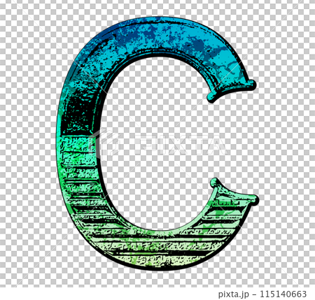 Decorative grunge letter. Custom font. 115140663