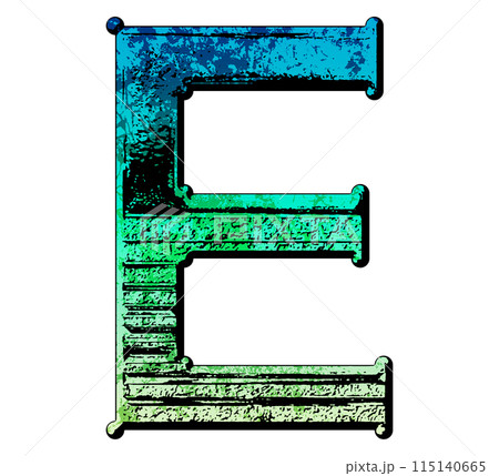 Decorative grunge letter. Custom font. 115140665