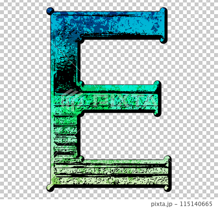 Decorative grunge letter. Custom font. 115140665