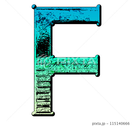 Decorative grunge letter. Custom font. 115140666