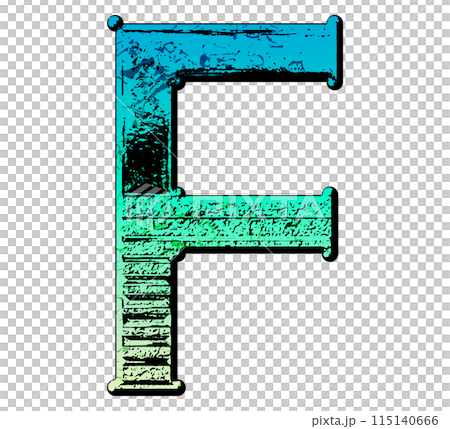 Decorative grunge letter. Custom font. 115140666