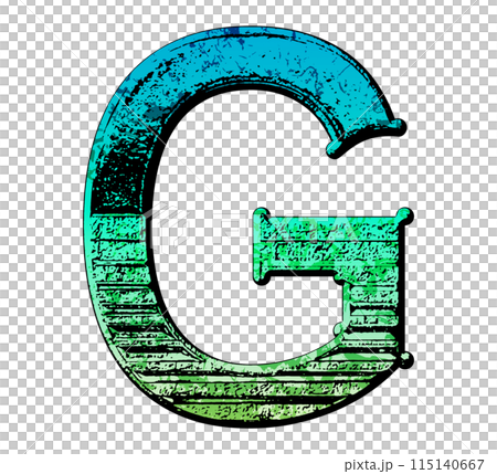 Decorative grunge letter. Custom font. 115140667