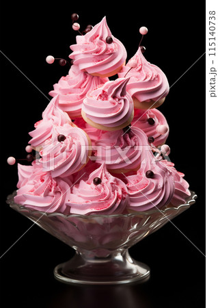 Majestic Meringue Tower with Pink Accents 115140738