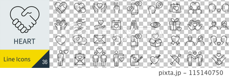 Heart icon set 115140750