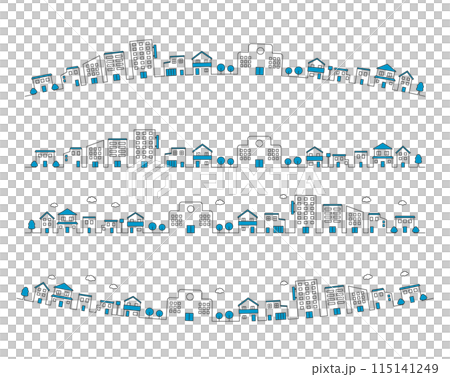 Simple cityscape line set 115141249