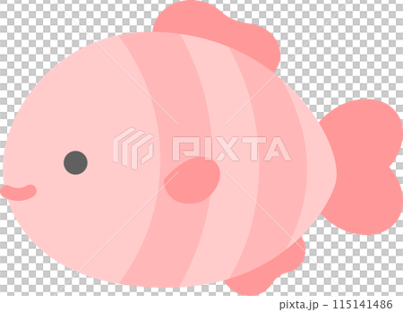 海魚向量圖素材_粉紅色的魚 115141486