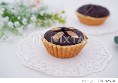 delicious little chocolate cookies as a background 115142518