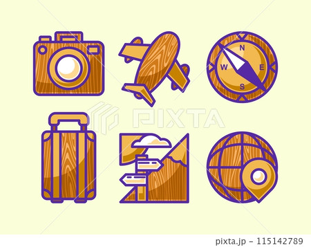 set of travel icons 115142789