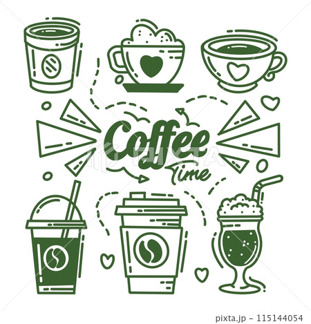 Cafe and coffee house pattern collection 115144054