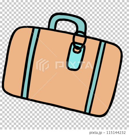 Hand drawn luggage bag for travel, trip, vacation, holiday, journey, transportation, sticker, decoration, workplace, office, school, fashion, accessory, decoration, print, card, logo, icon, post card Hand drawn luggage bag for travel, trip, vacation, holiday, journey, transportation, sticker, decoration, workplace, office, school, fashion, accessory, decoration, print, card, logo, icon, post card 115144232