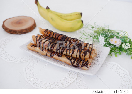 delicious chocolate flavored banana rolls 115145160