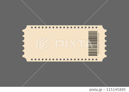 Retro ticket, coupon mockup. Template design for entertainment show, event, boarding pass. Retro ticket, coupon mockup. Template design for entertainment show, event, boarding pass. 115145895