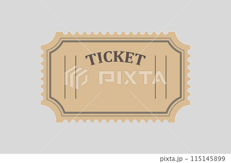 Retro ticket, coupon mockup. Template design for entertainment show, event, boarding pass. 115145899