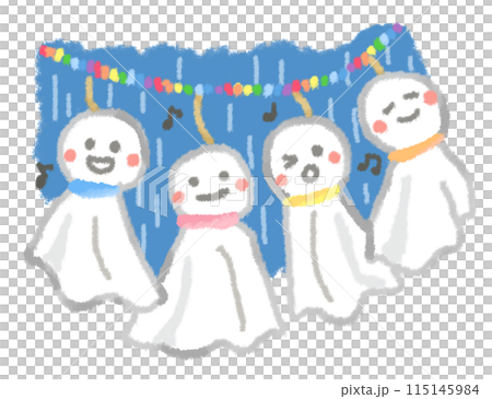 Cute teru teru bozu singing in the rain 115145984