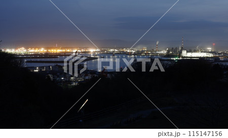三崎公園の「港が見える丘」から見た福島県いわき市の夜景 115147156