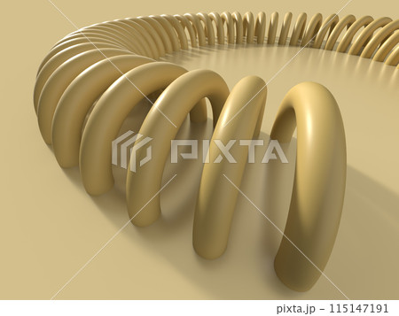 黄色いアーチの回廊の3Dイラスト 115147191